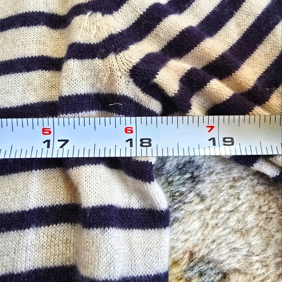 Joie Pentea B Cashmere Blend Cream Striped Sweater Dress Women's L - Picture 6 of 6